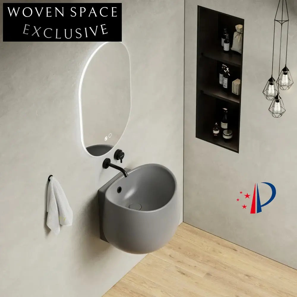 Modern Luxury Ceramic Porcelain Wall Hung Mounted Bathroom Wash Basin