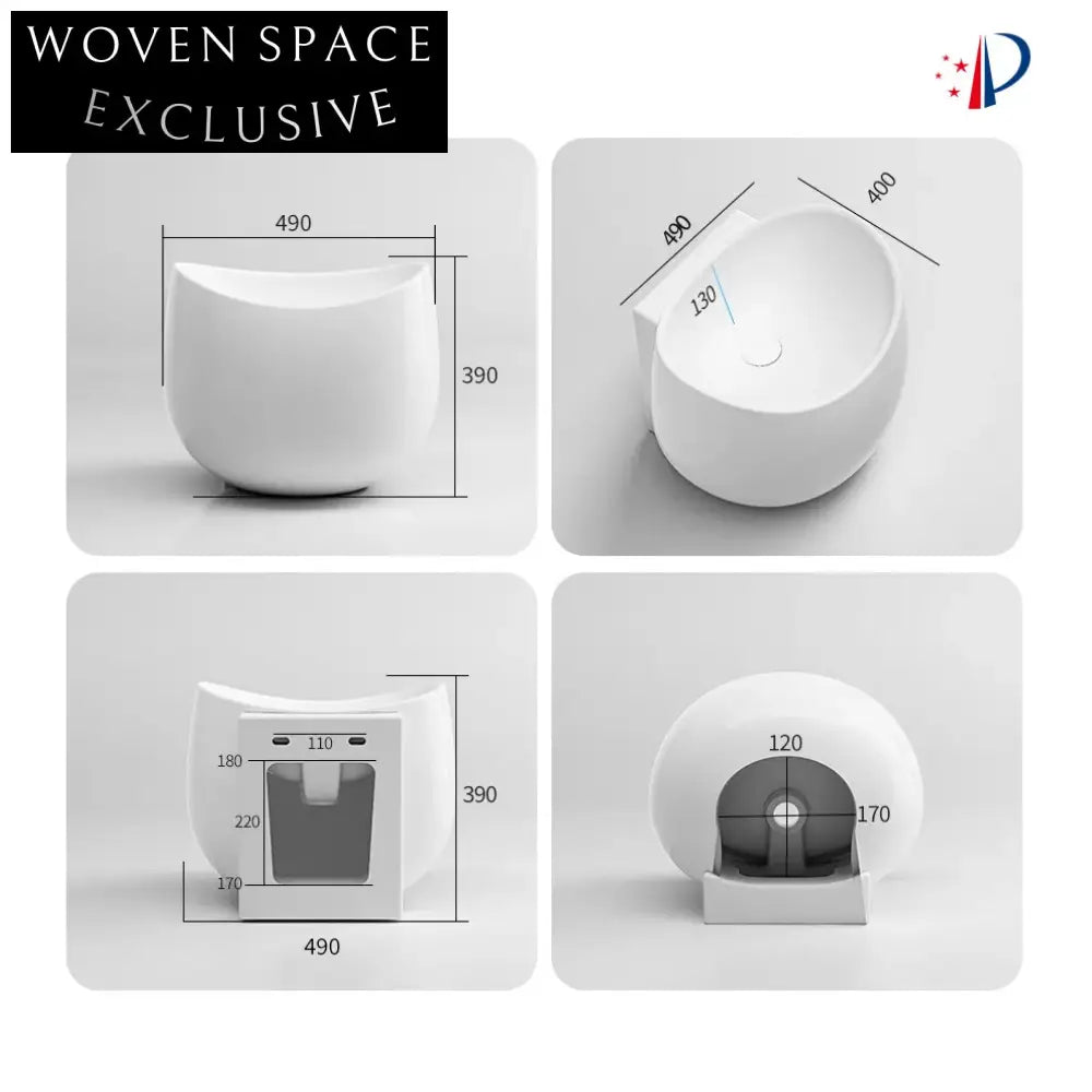 Modern Luxury Ceramic Porcelain Wall Hung Mounted Bathroom Wash Basin