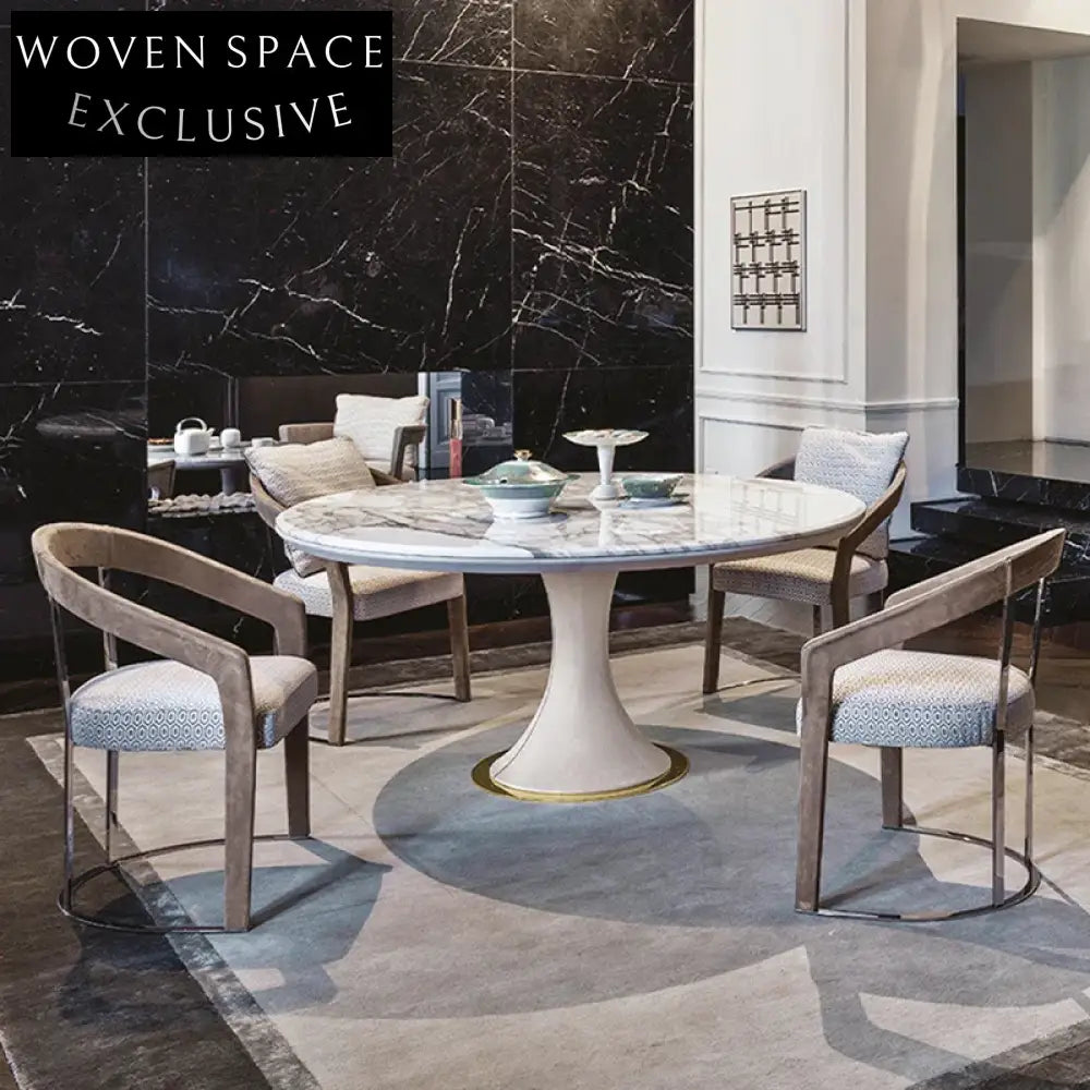 Modern Luxury Curved Backrest Velvet Dining Chair with Metal Legs