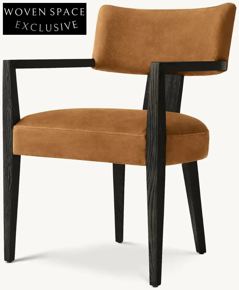 Modern Luxury Customizable Wood Dining Armchair with Oak Veneers