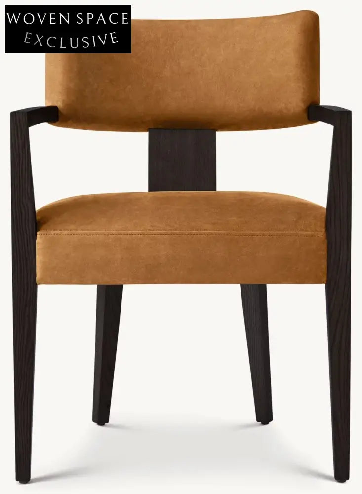 Modern Luxury Customizable Wood Dining Armchair with Oak Veneers