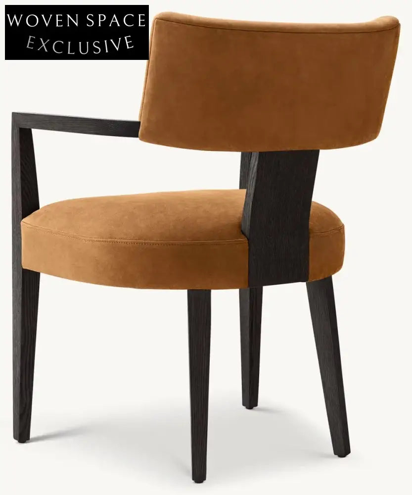 Modern Luxury Customizable Wood Dining Armchair with Oak Veneers