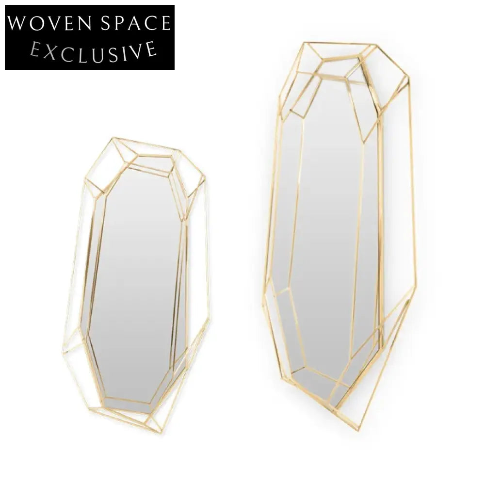 Modern Luxury Diamond Gold Irregular Metal Wall Decor Living Room Mirror