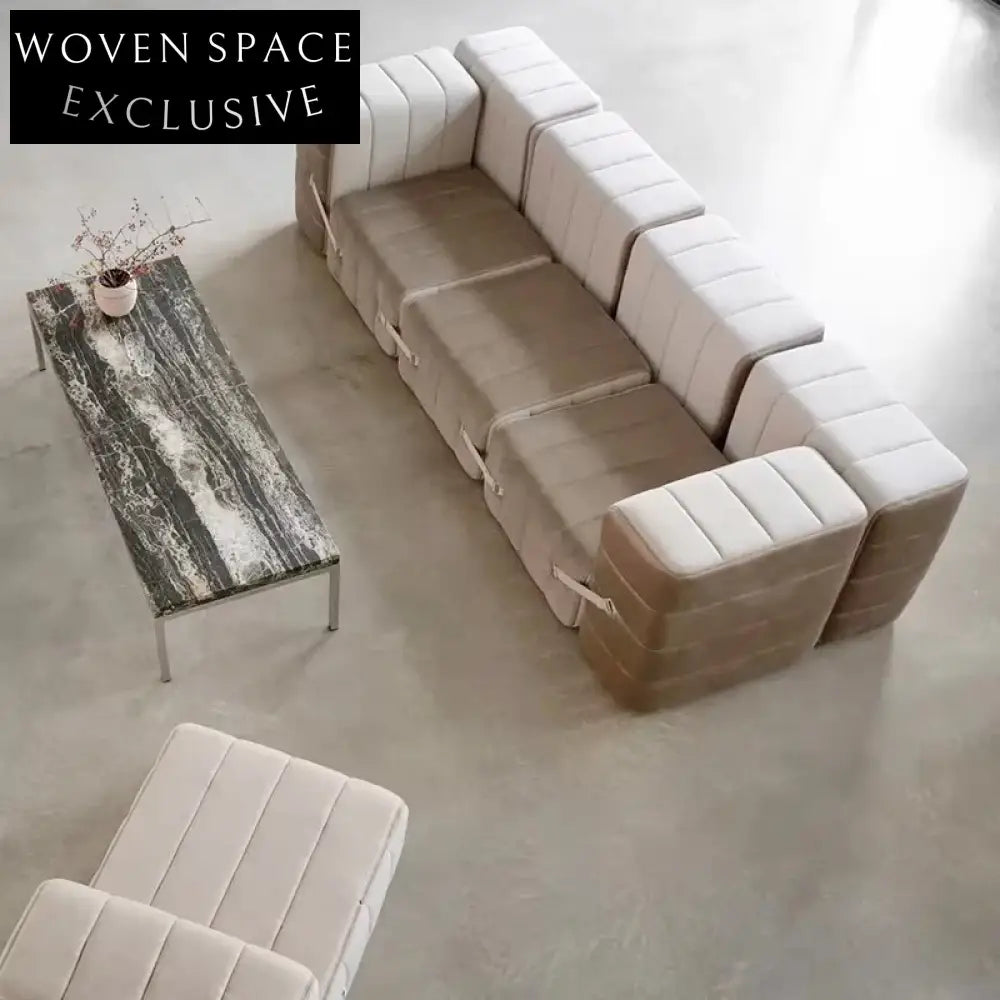 Modern Luxury Fabric Upholstered 3-Seater Modular Sectional Sofa for Living Room