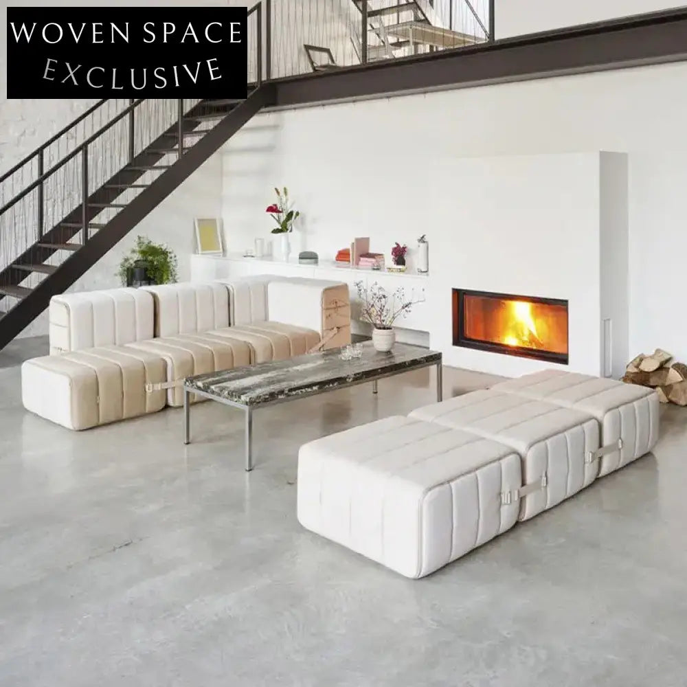 Modern Luxury Fabric Upholstered 3-Seater Modular Sectional Sofa for Living Room