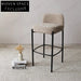 Modern Luxury Fabric Upholstered Bar Stool with Metal Base High Chair