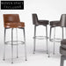 Modern Luxury Faux Leather Bar Stool with Stainless Steel Frame, Counter Height