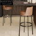 Modern Luxury Faux Leather Bar Stool with Stainless Steel Frame, Counter Height