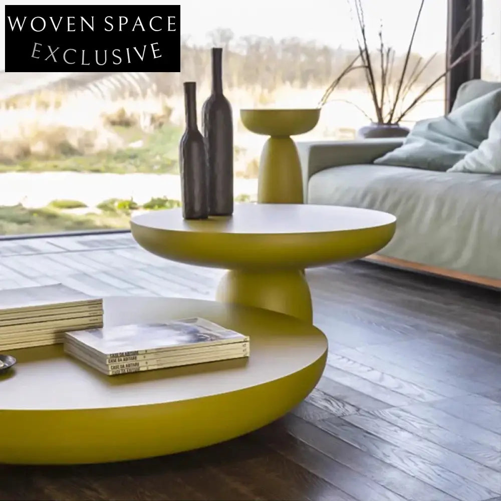 Modern Luxury Fiberglass Center Coffee Table Set, Living Room Table