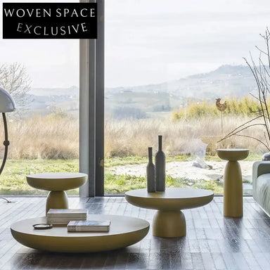 Modern Luxury Fiberglass Center Coffee Table Set, Living Room Table