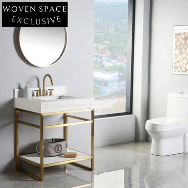 Modern Luxury Freestanding Single Sink Bathroom Vanity with Elegant Makeup Mirror