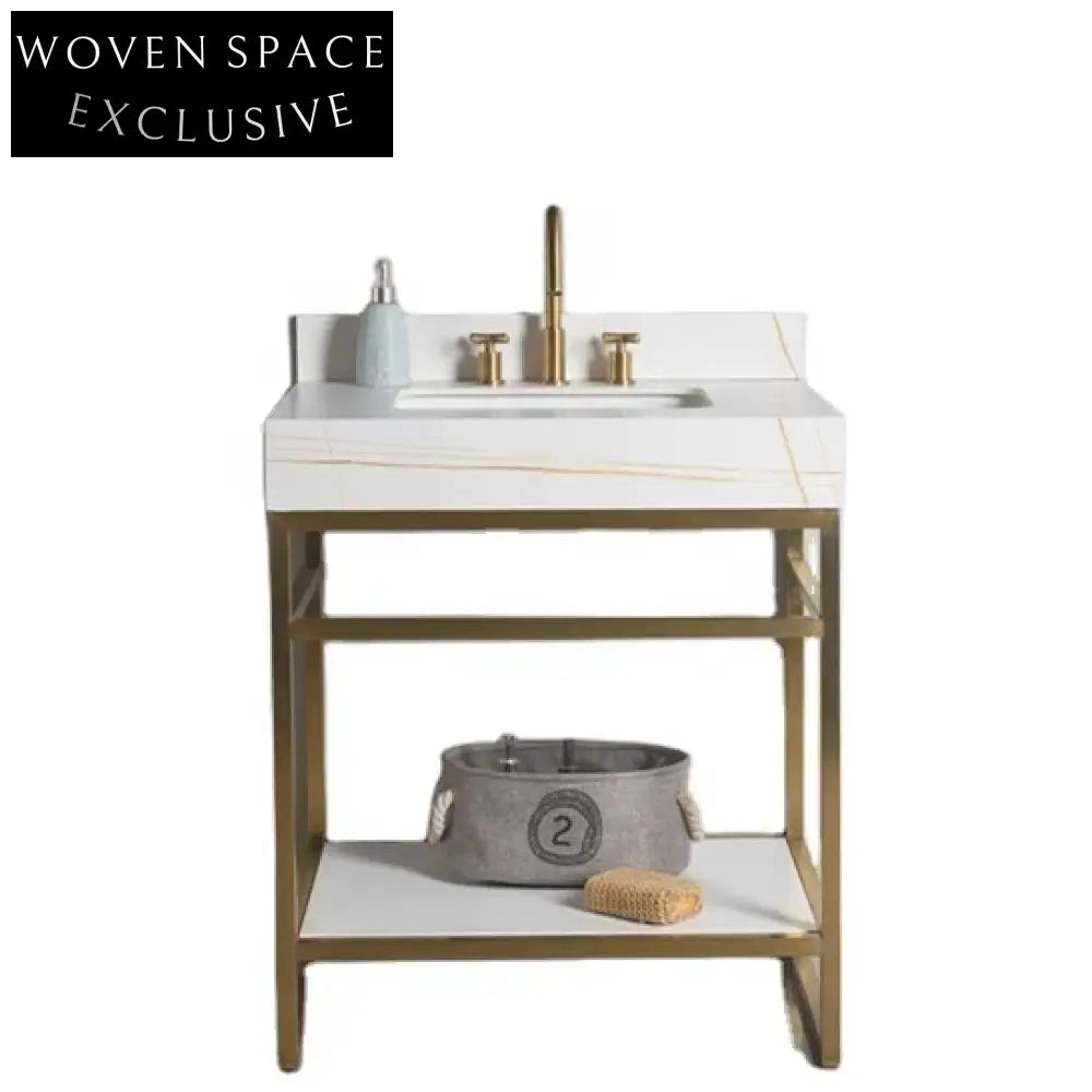 Modern Luxury Freestanding Single Sink Bathroom Vanity with Elegant Makeup Mirror