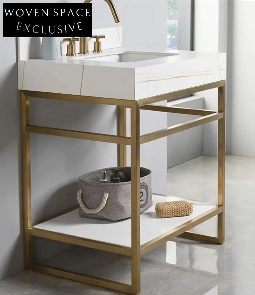 Modern Luxury Freestanding Single Sink Bathroom Vanity with Elegant Makeup Mirror