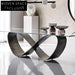 Modern Luxury Glass Dining Table, Metal Base, Seats 6, Italian Design Dining Table