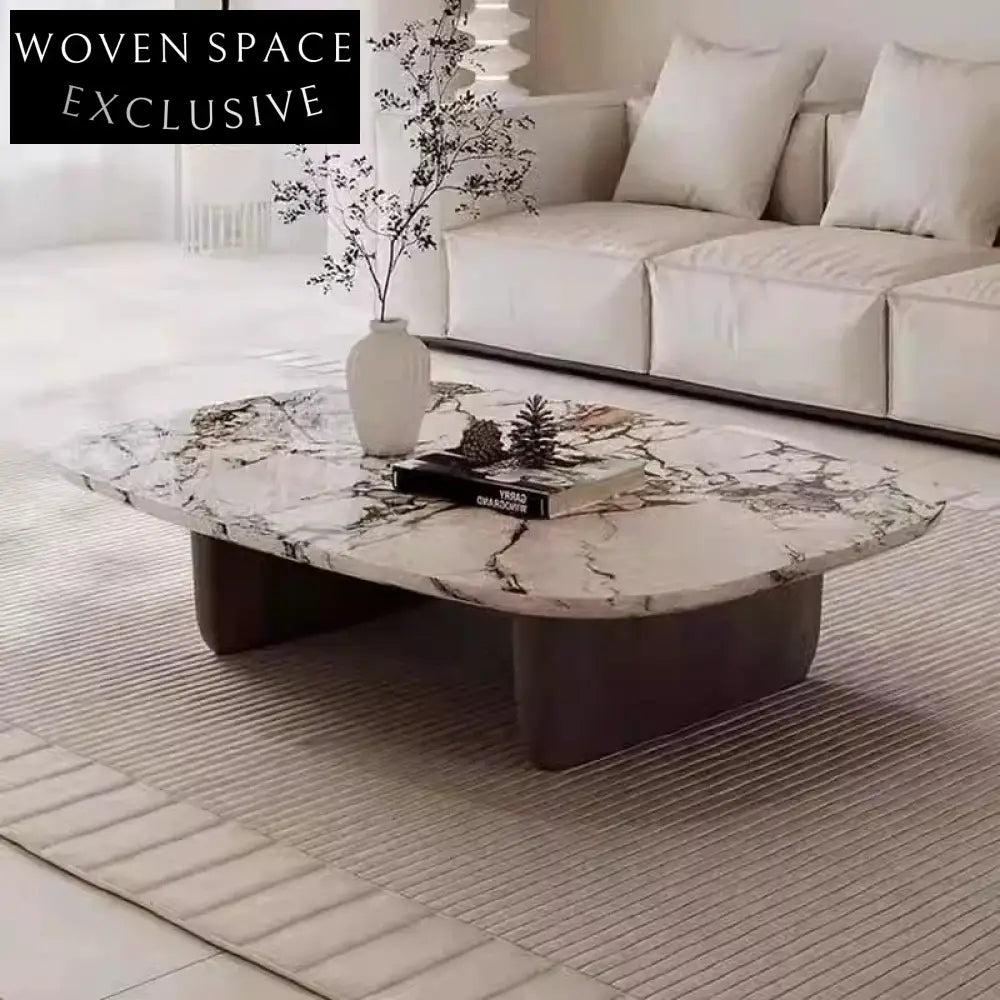 Modern Luxury Gold Metal Base Marble Oval Coffee Table Set
