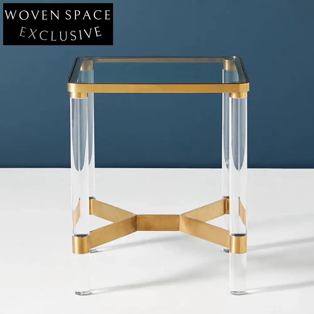 Modern Luxury Gold Stainless Steel Glass Top Living Room Coffee Table