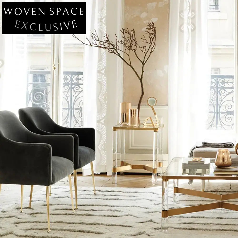 Modern Luxury Gold Stainless Steel Glass Top Living Room Coffee Table