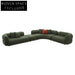 Modern Luxury Green Linen Fabric L-Shaped Corner Sectional Sofa Set