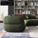 Modern Luxury Green Linen Fabric L-Shaped Corner Sectional Sofa Set