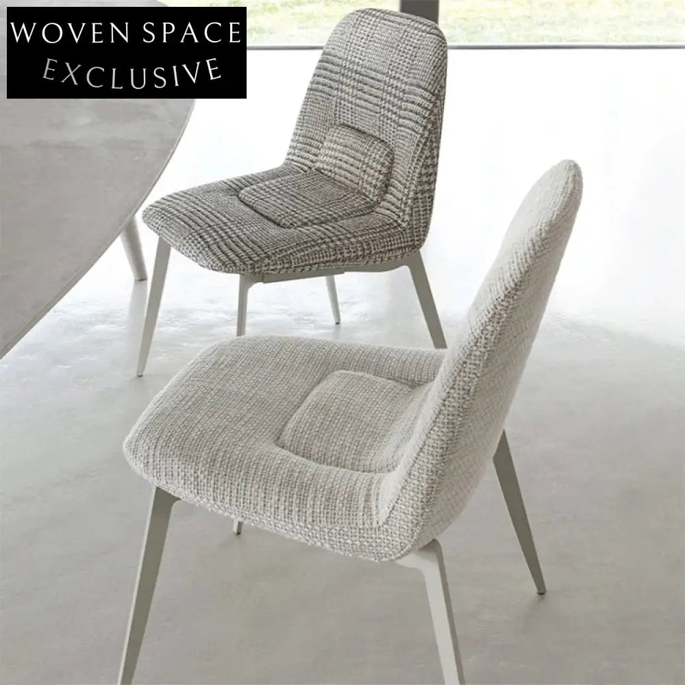 Modern Luxury High-Density Linen Fabric Dining Chair with Strong Metal Legs