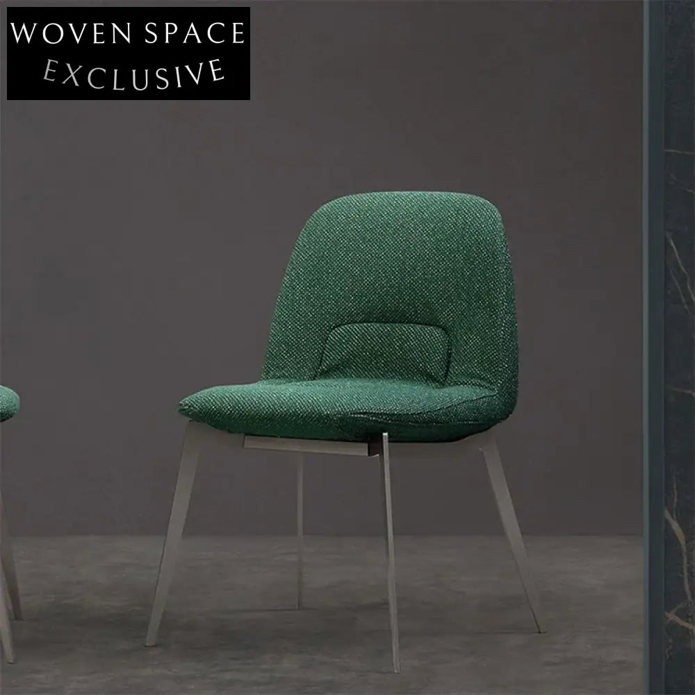 Modern Luxury High-Density Linen Fabric Dining Chair with Strong Metal Legs