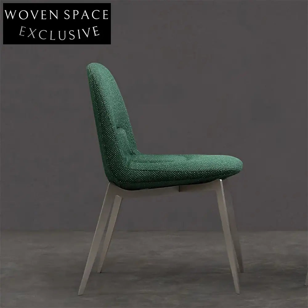 Modern Luxury High-Density Linen Fabric Dining Chair with Strong Metal Legs