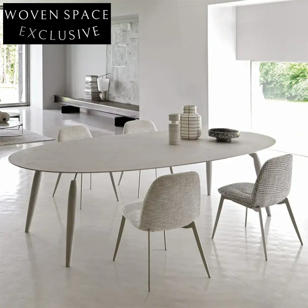 Modern Luxury High-Density Linen Fabric Dining Chair with Strong Metal Legs