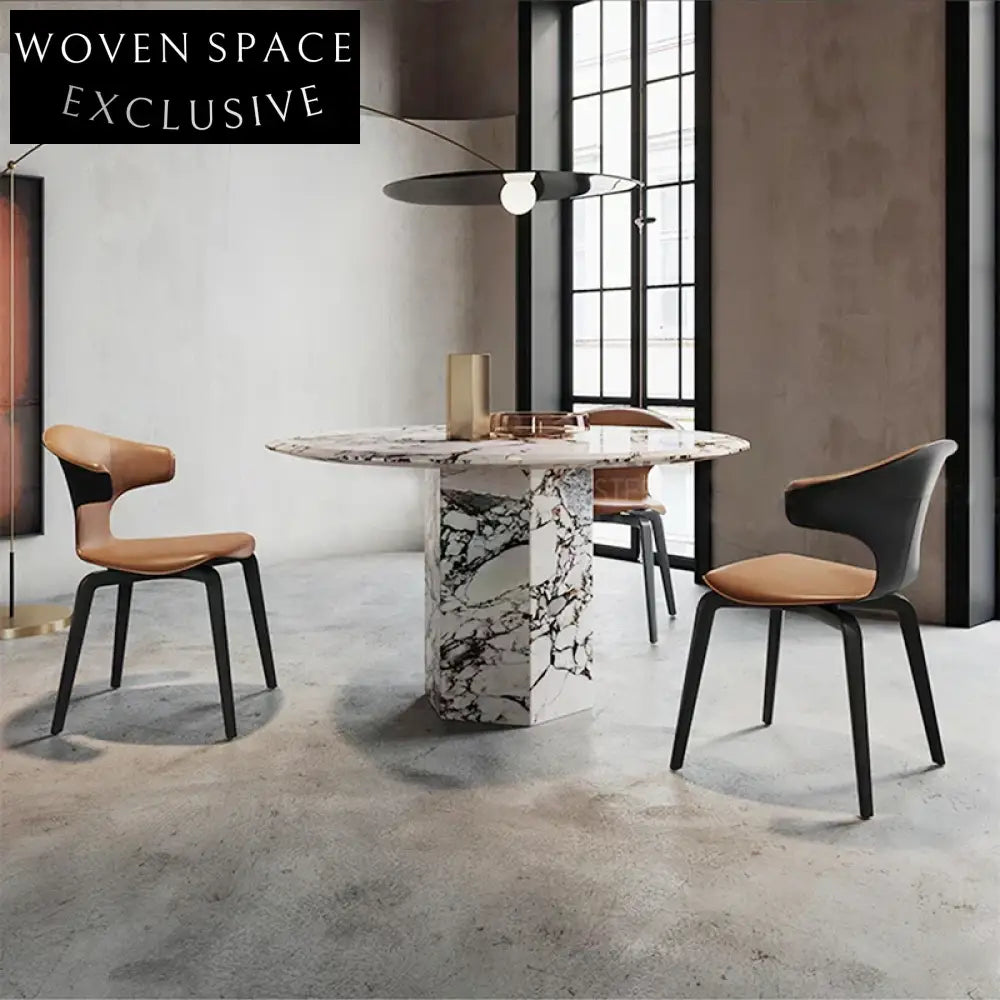 Modern Luxury High Quality Marble Round Dining Table for Elegant Homes