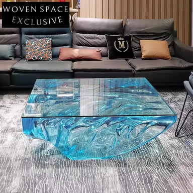Modern Luxury Irregular Epoxy Resin Acrylic Low High Center Coffee Table