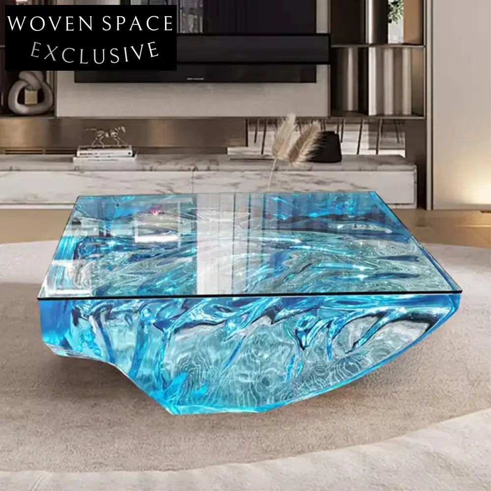 Modern Luxury Irregular Epoxy Resin Acrylic Low High Center Coffee Table