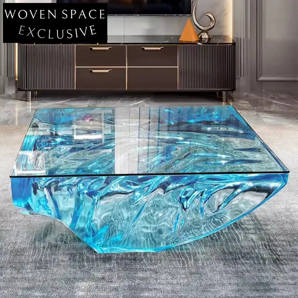 Modern Luxury Irregular Epoxy Resin Acrylic Low High Center Coffee Table
