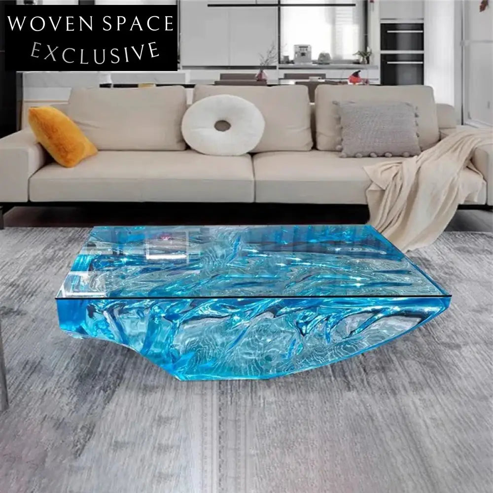 Modern Luxury Irregular Epoxy Resin Acrylic Low High Center Coffee Table