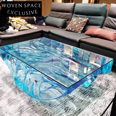 Modern Luxury Irregular Epoxy Resin Acrylic Low High Center Coffee Table