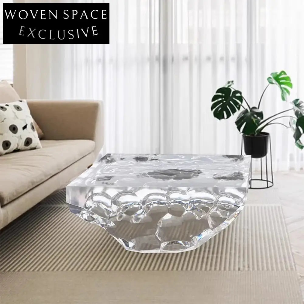 Modern Luxury Irregular Epoxy Resin Acrylic Low High Center Coffee Table