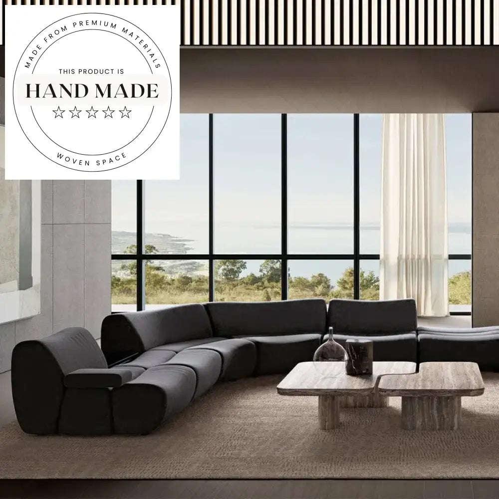 Modern Luxury Italian Designer Curved Velvet Modular Sectional Sofa