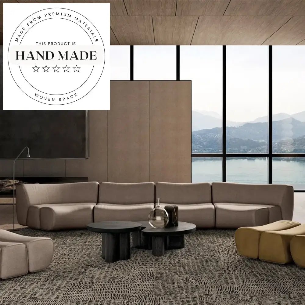 Modern Luxury Italian Designer Curved Velvet Modular Sectional Sofa