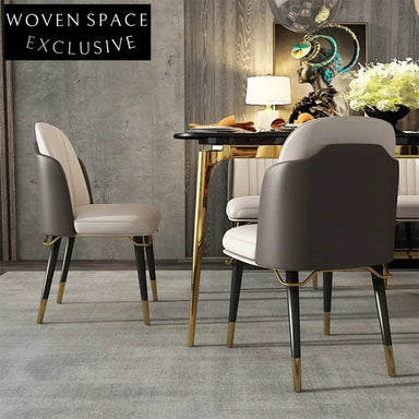 Modern Luxury Italian Style PU Leather Dining Comfortable Home Chair