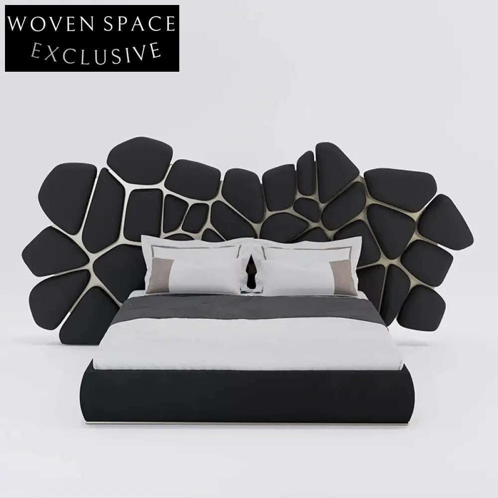 Modern Luxury King Size Soft Fabric Leather Upholstered Frame Bed