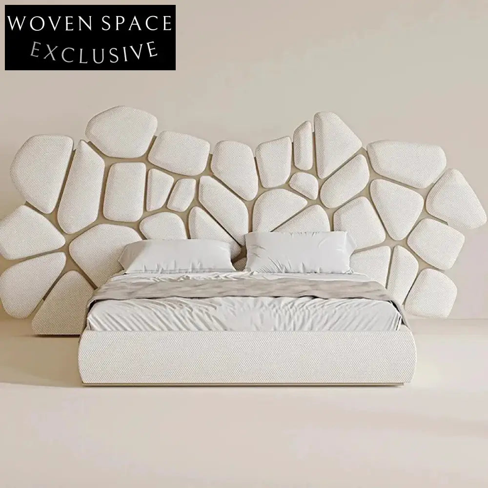 Modern Luxury King Size Soft Fabric Leather Upholstered Frame Bed