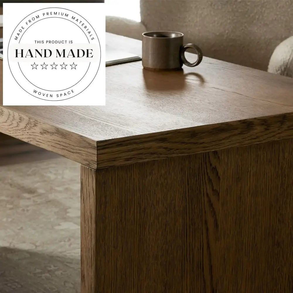 Modern Luxury L-Shaped Solid Wood Executive Office Desk