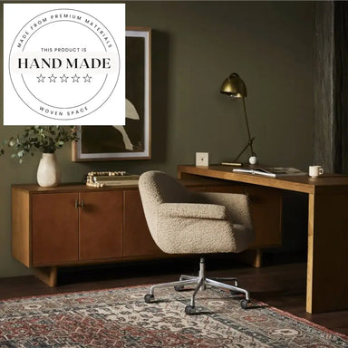 Modern Luxury L-Shaped Solid Wood Executive Office Desk