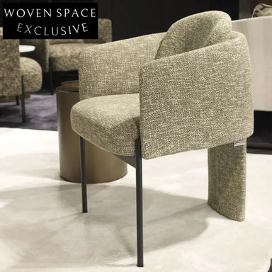 Modern Luxury Leather Armrest Dining Chair with Fabric & Metal Legs for Elegant Living Spaces