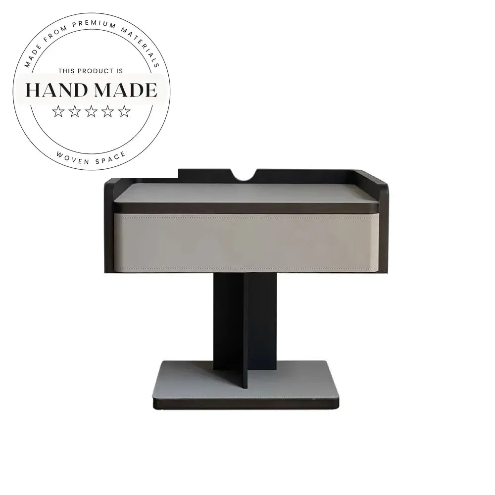 Modern Luxury Leather Bedside Table with Wireless Charging Nightstand