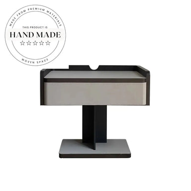 Modern Luxury Leather Bedside Table with Wireless Charging Nightstand