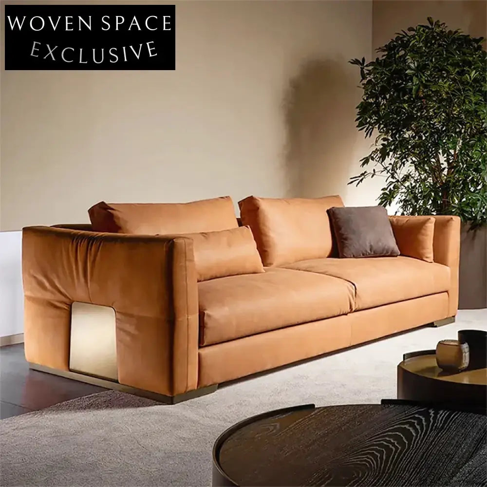 Modern Luxury Leather Living Room Sofa Chair for High-End Minimalist Homes
