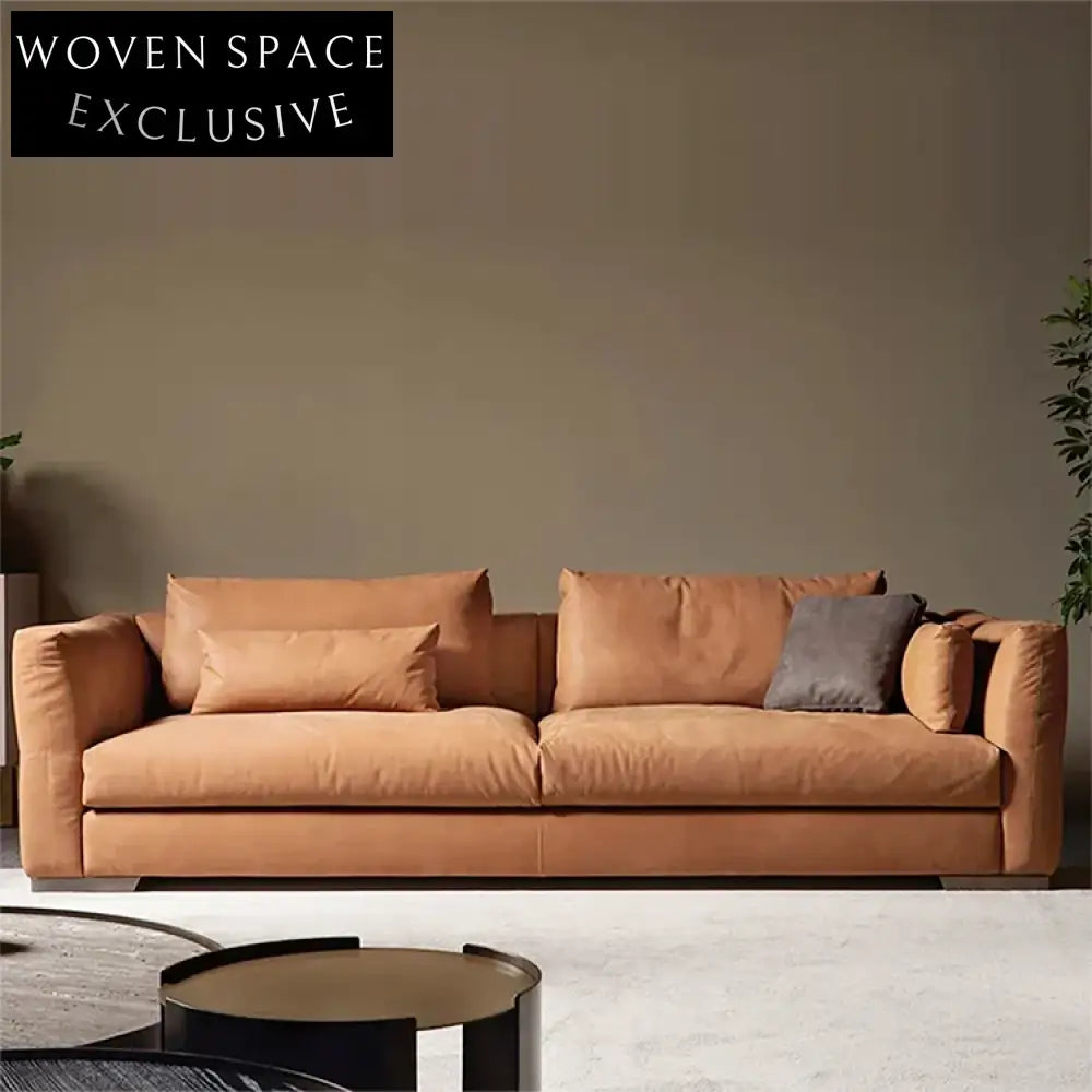 Modern Luxury Leather Living Room Sofa Chair for High-End Minimalist Homes