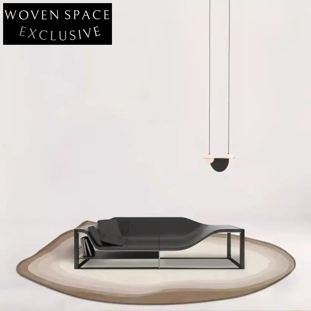 Modern Luxury Leather Long Bench Lounge Sofa for Living Room