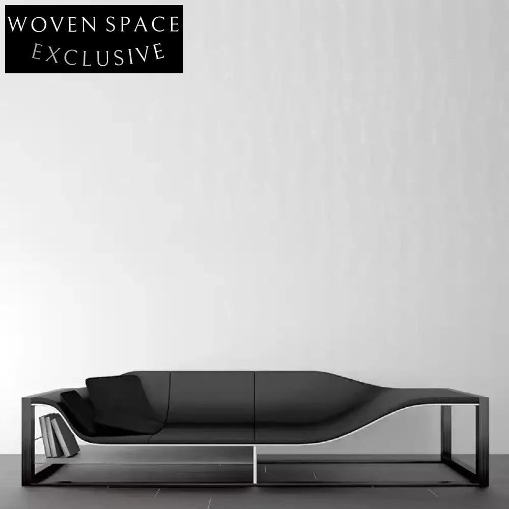 Modern Luxury Leather Long Bench Lounge Sofa for Living Room