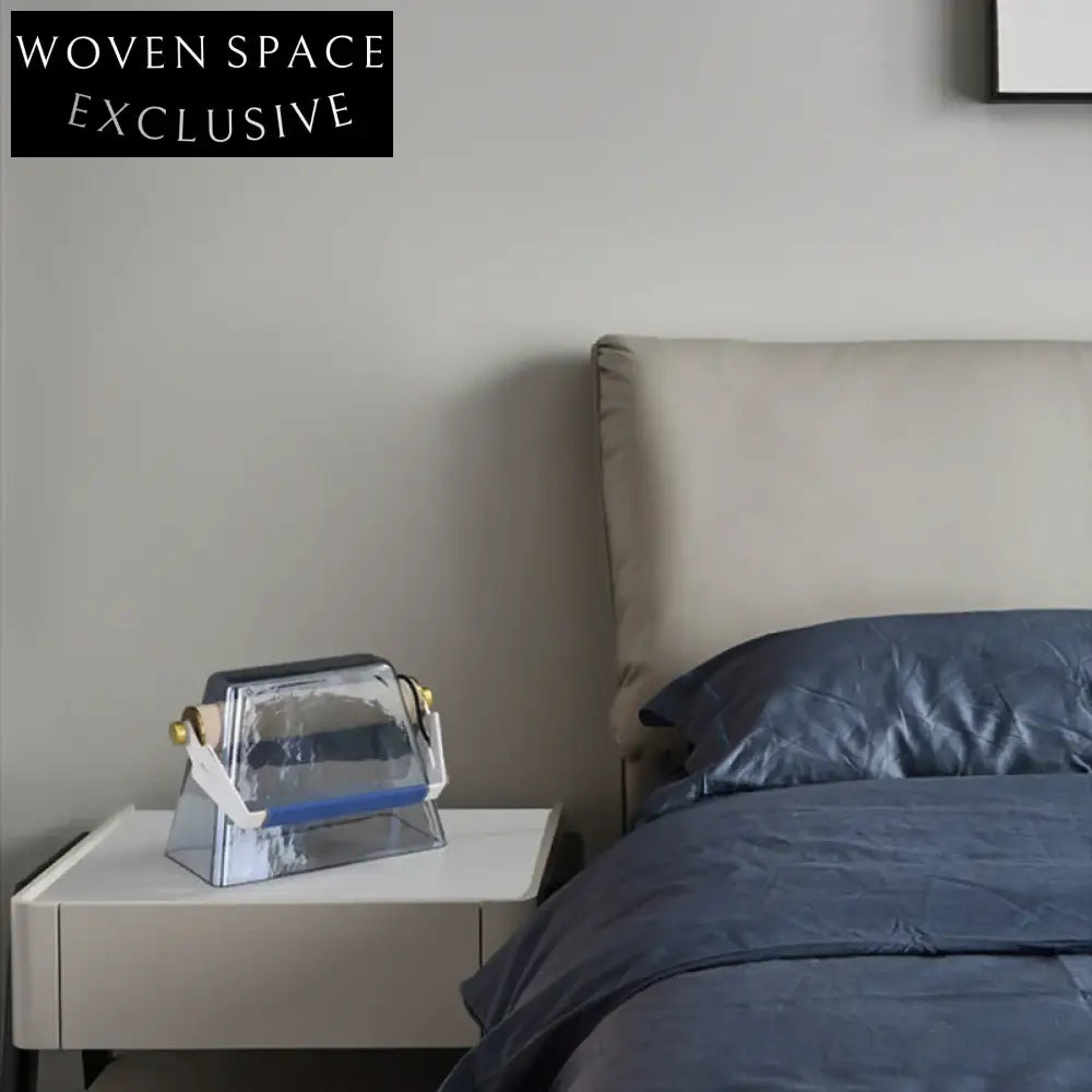 Modern Luxury LED Aluminum Leather Glass Decorative Night Home Hotel Table Lamp