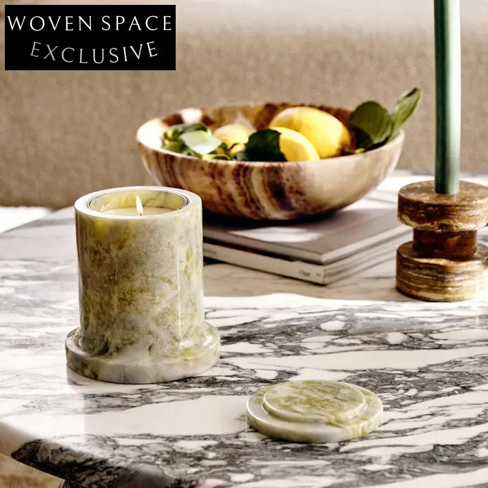 Modern Luxury Marble Cylinder Candleholder for Dining Table Decoration Candle Jars